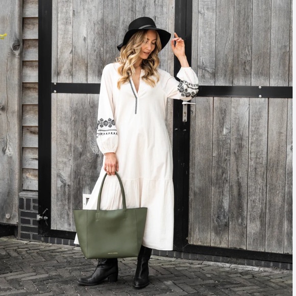 ZARA COTTON EMBROIDERED LONG TUNIC DRESS - Picture 1 of 11